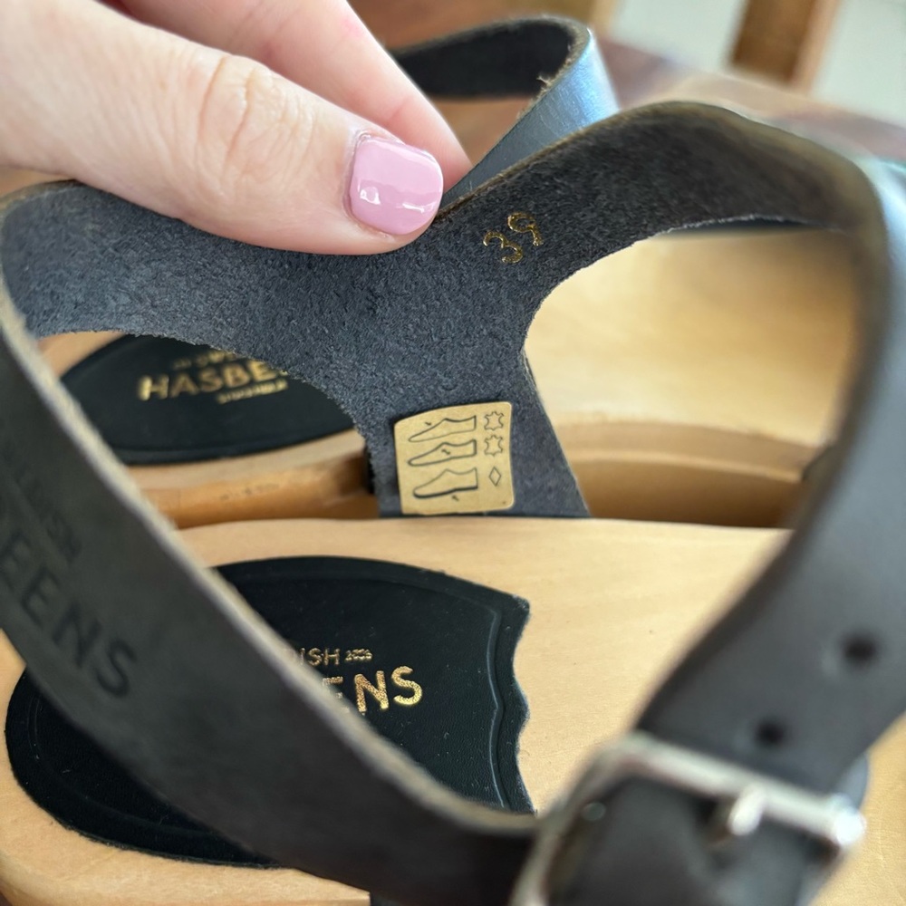 Blue‎ and Black Swedish Hasbeens Clog Sandals size 39 (US 9) - Picture 5 of 8